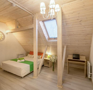 Номер гостиницы из СИП панелей с ЦСП, построенной компанией ВИРМАК. Вариант внутренней отделки. Московская область, г. Лобня